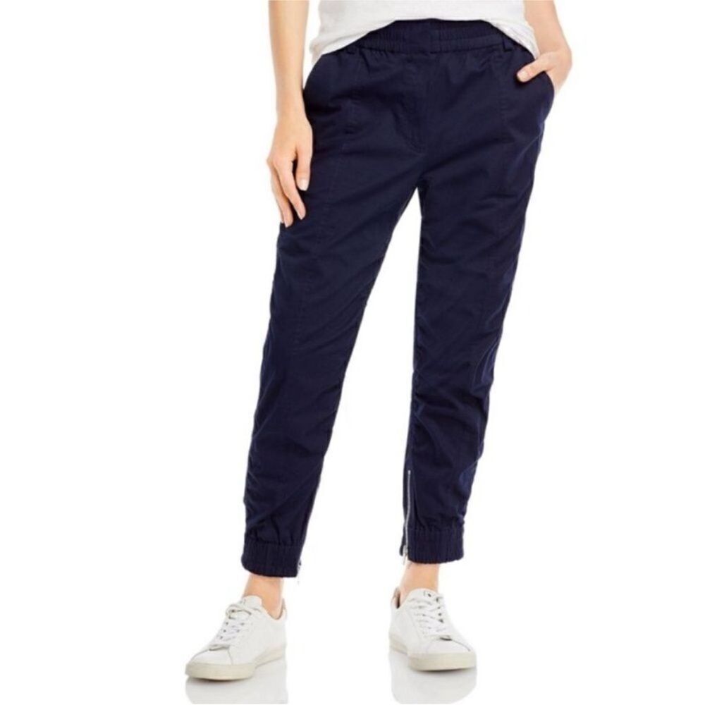 10 Crosby Derek Lam Navy Joggers with Zipper Detail, US6